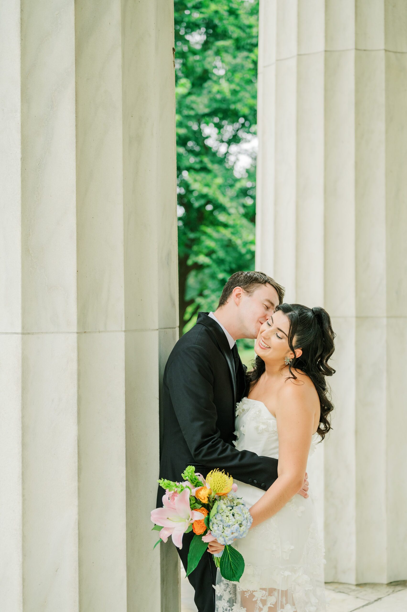 Summer elopement at the DC War Memorial Photographed by Baltimore Wedding Photographer Cait Kramer Photography