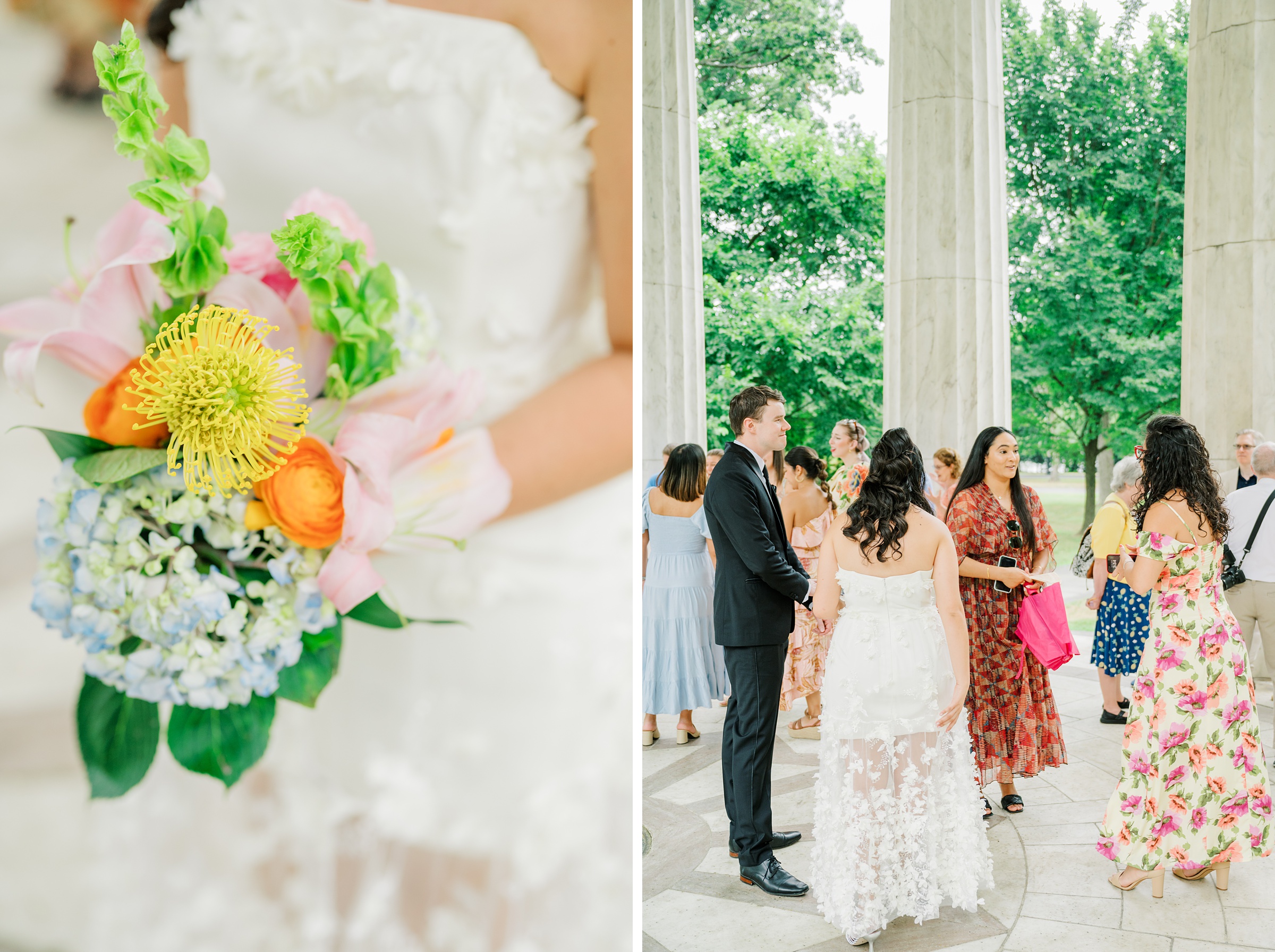 Summer elopement at the DC War Memorial Photographed by Baltimore Wedding Photographer Cait Kramer Photography