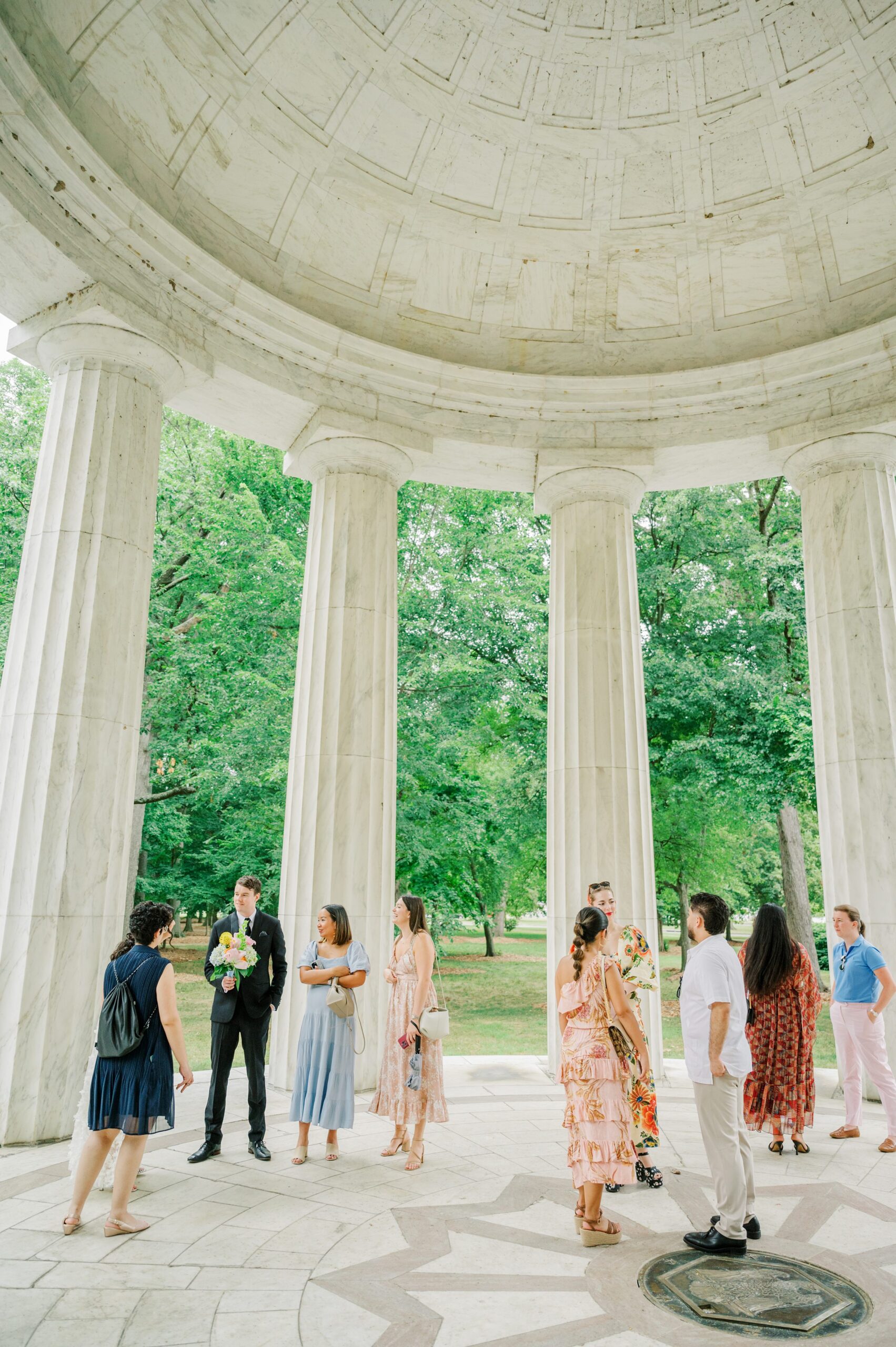 Summer elopement at the DC War Memorial Photographed by Baltimore Wedding Photographer Cait Kramer Photography