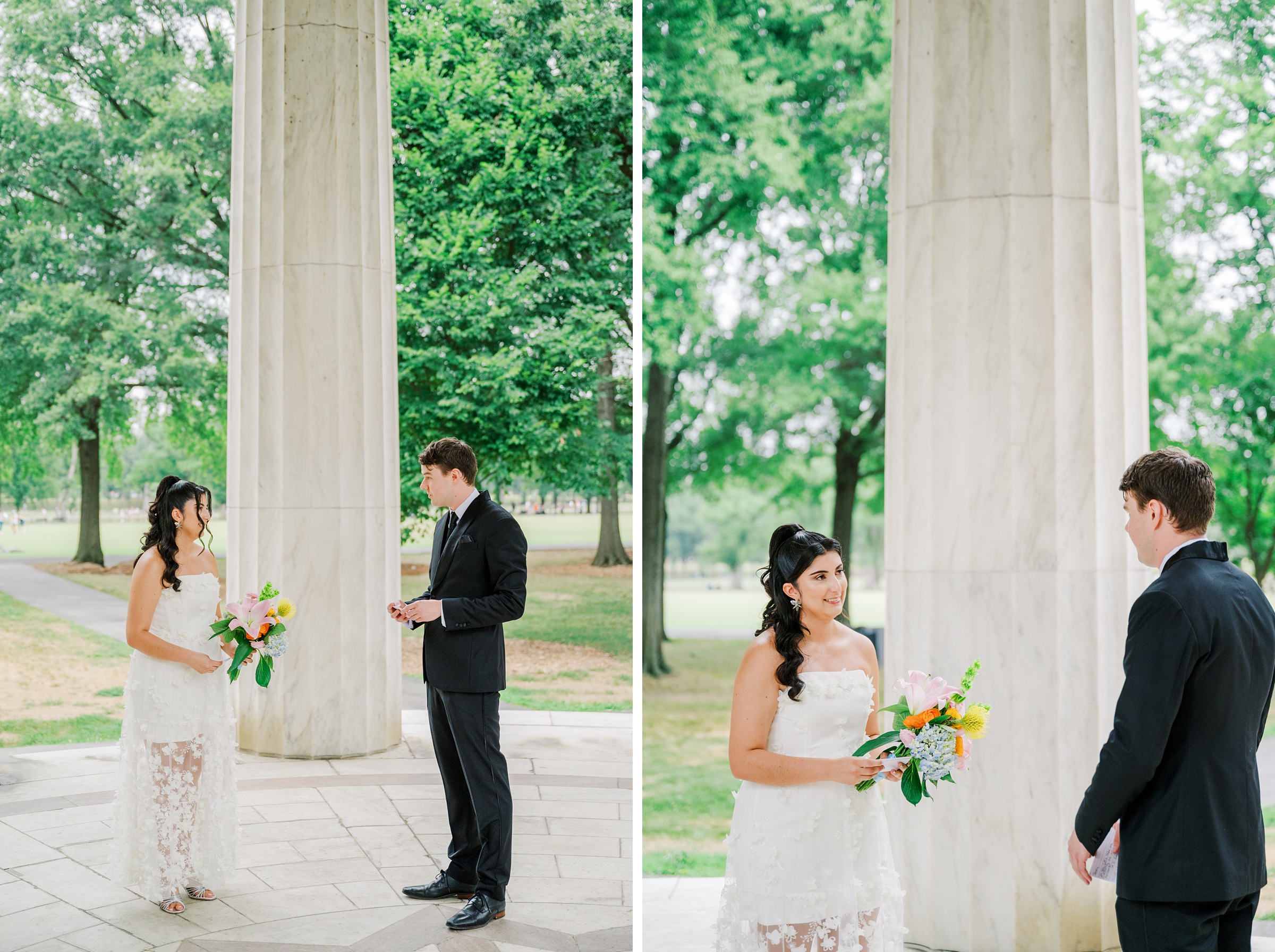 Summer elopement at the DC War Memorial Photographed by Baltimore Wedding Photographer Cait Kramer Photography