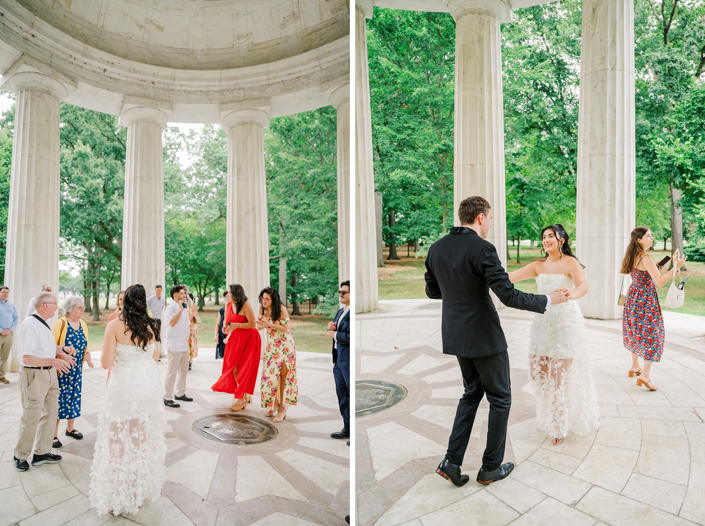 Summer elopement at the DC War Memorial Photographed by Baltimore Wedding Photographer Cait Kramer Photography