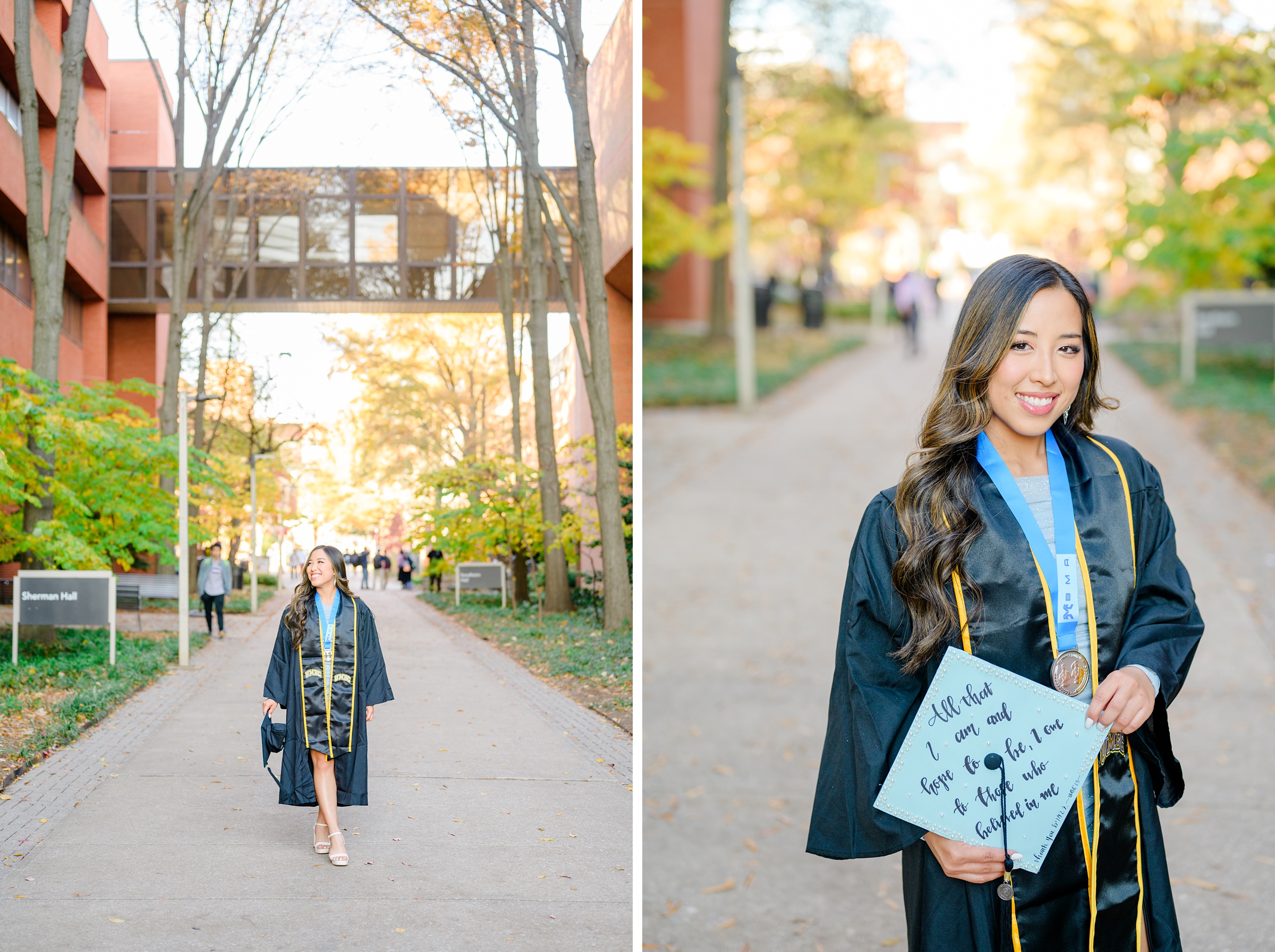 Fall UMBC Grad Photos at University of Maryland photographed by Baltimore Grad Photographer Cait Kramer