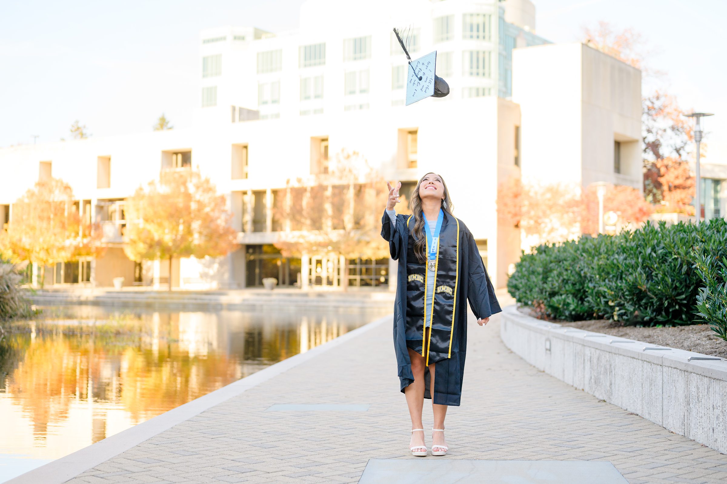 Fall UMBC Grad Photos at University of Maryland photographed by Baltimore Grad Photographer Cait Kramer