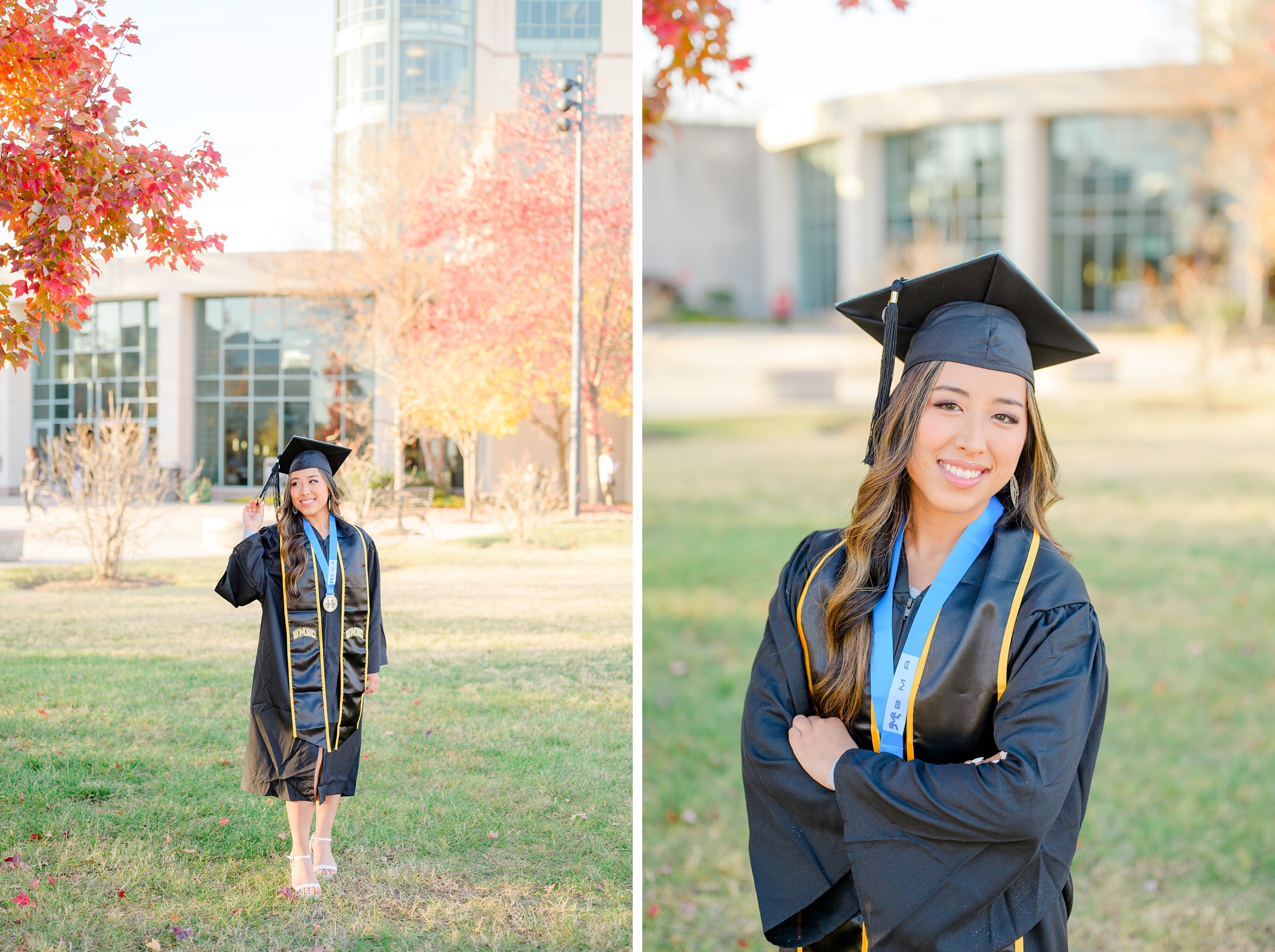 Fall UMBC Grad Photos at University of Maryland photographed by Baltimore Grad Photographer Cait Kramer