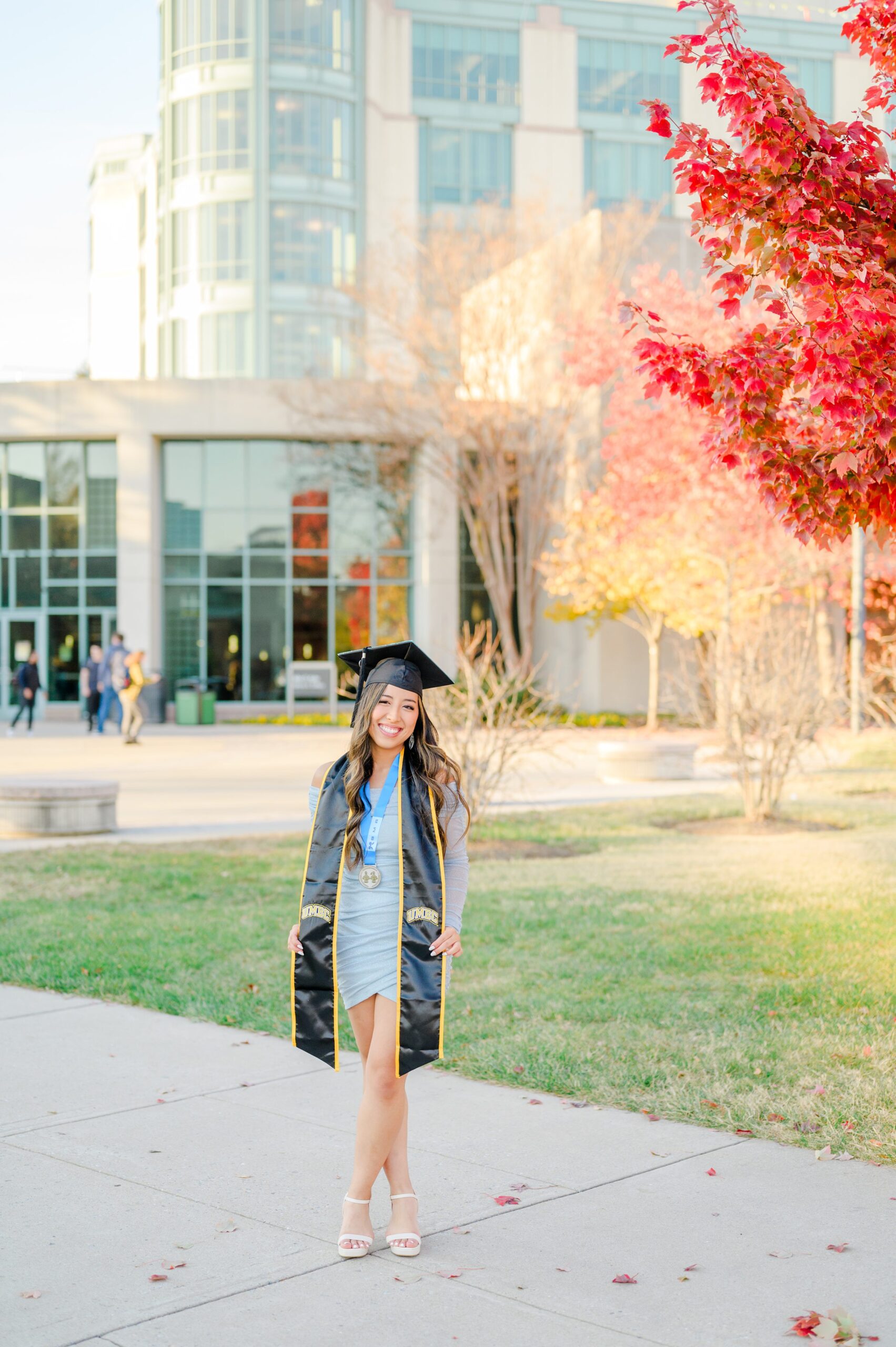 Fall UMBC Grad Photos at University of Maryland photographed by Baltimore Grad Photographer Cait Kramer