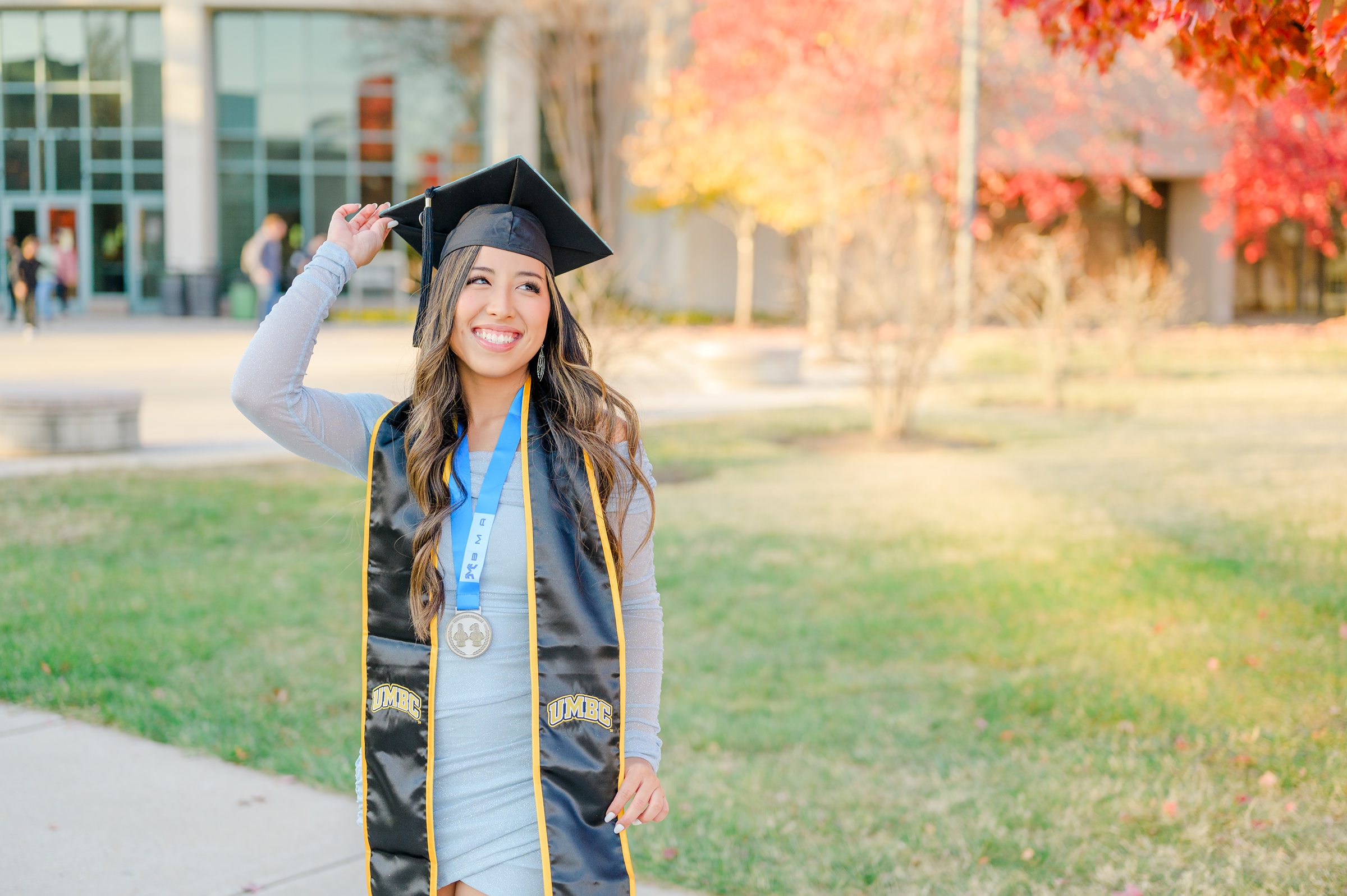 Fall UMBC Grad Photos at University of Maryland photographed by Baltimore Grad Photographer Cait Kramer