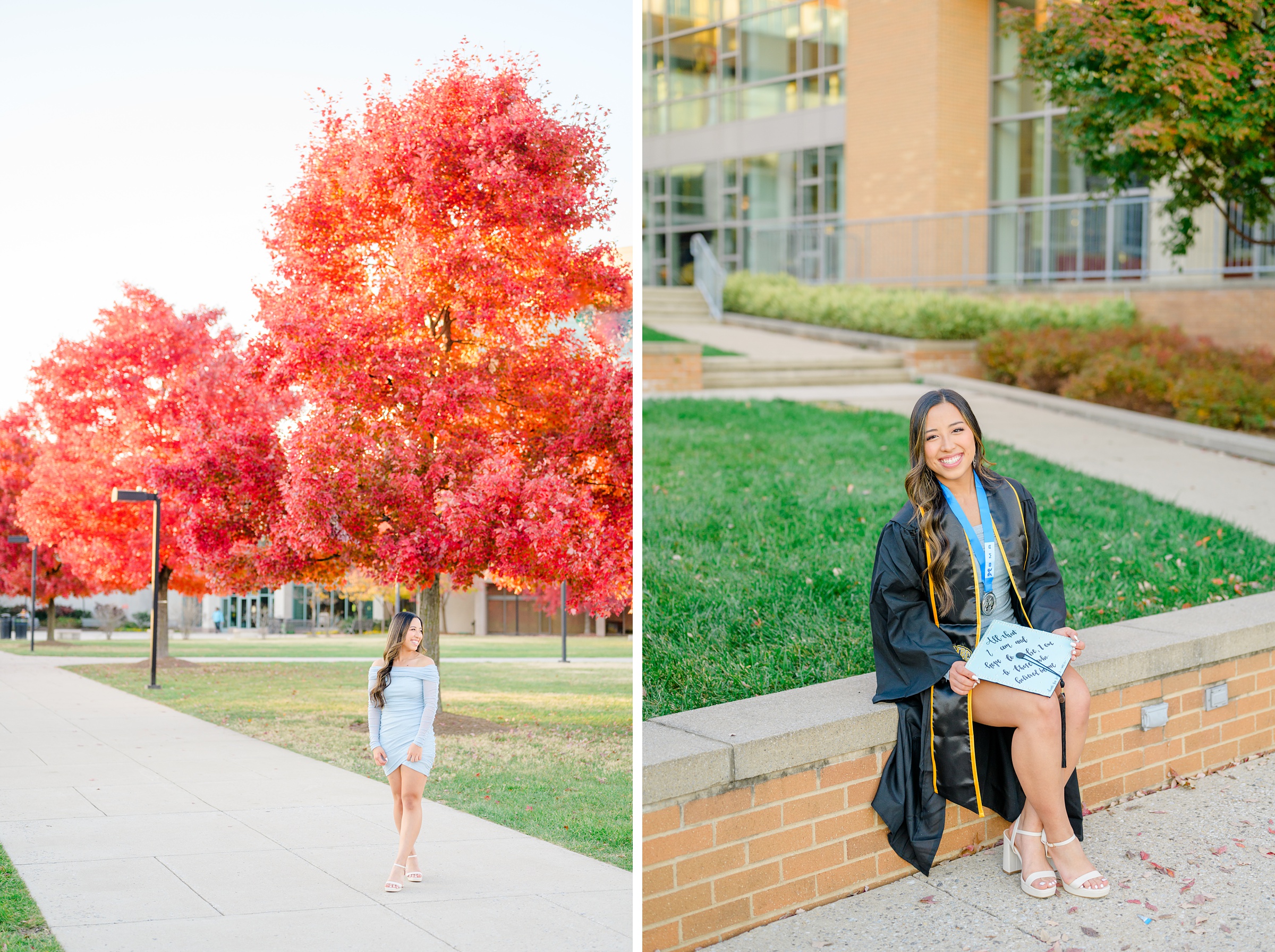 Fall UMBC Grad Photos at University of Maryland photographed by Baltimore Grad Photographer Cait Kramer