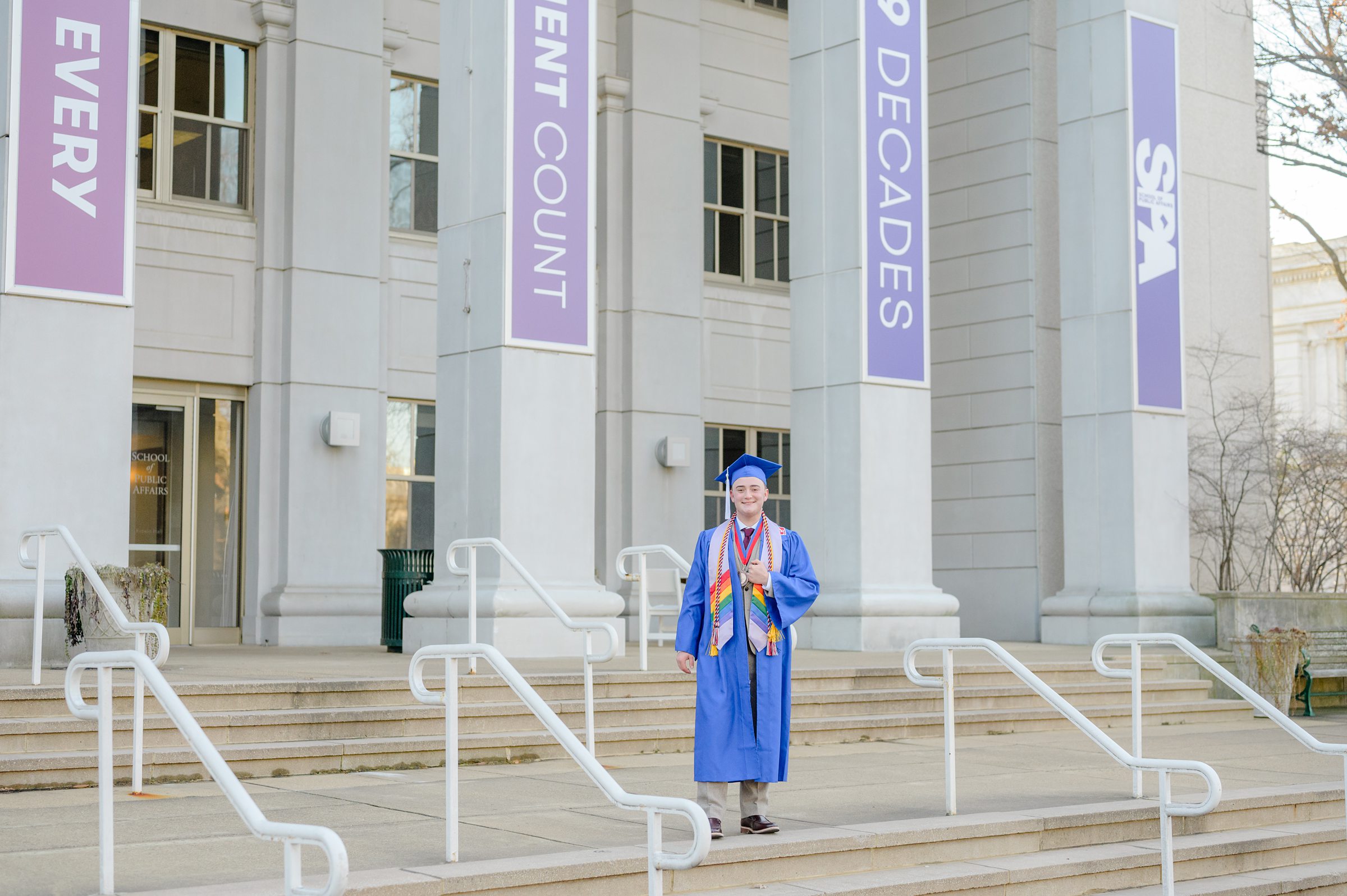 AU Grad Photos in Washington, DC photographed by Baltimore Grad Photographer Cait Kramer.