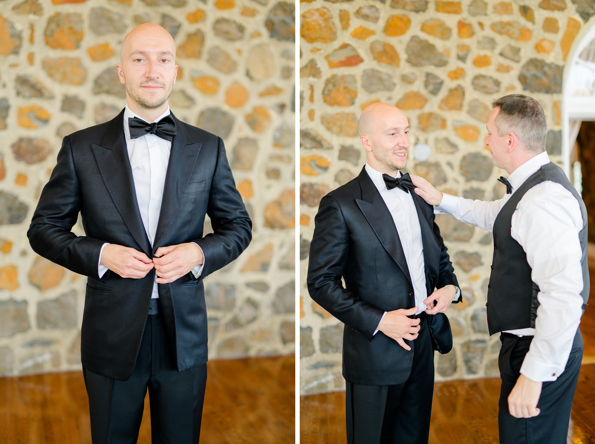 Groom getting ready at Poplar Springs Manor in Warrenton, Virginia photographed by Baltimore Wedding Photographer Cait Kramer