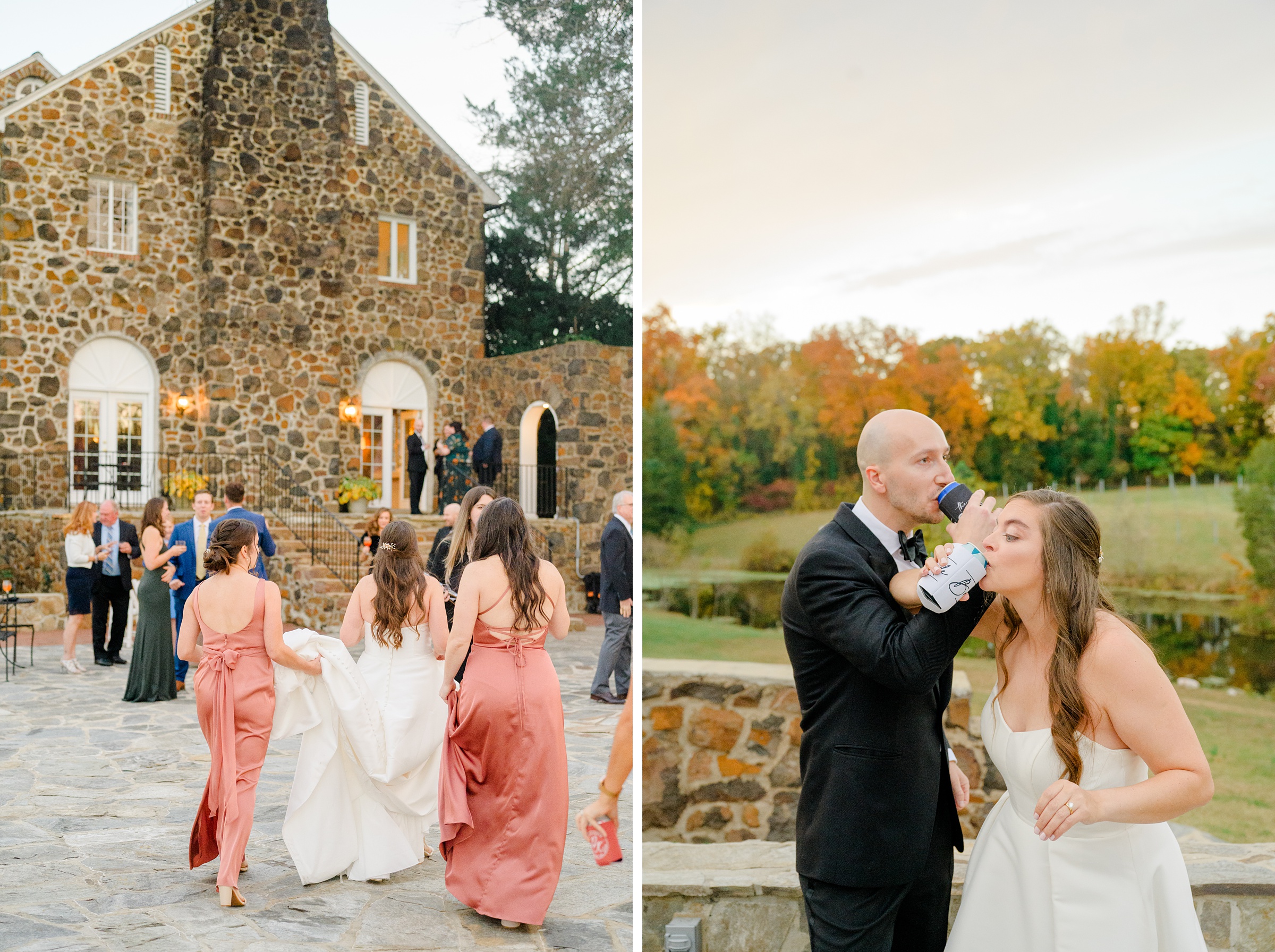 Cocktail Hour at Poplar Springs Manor in Warrenton, Virginia photographed by Baltimore Wedding Photographer Cait Kramer