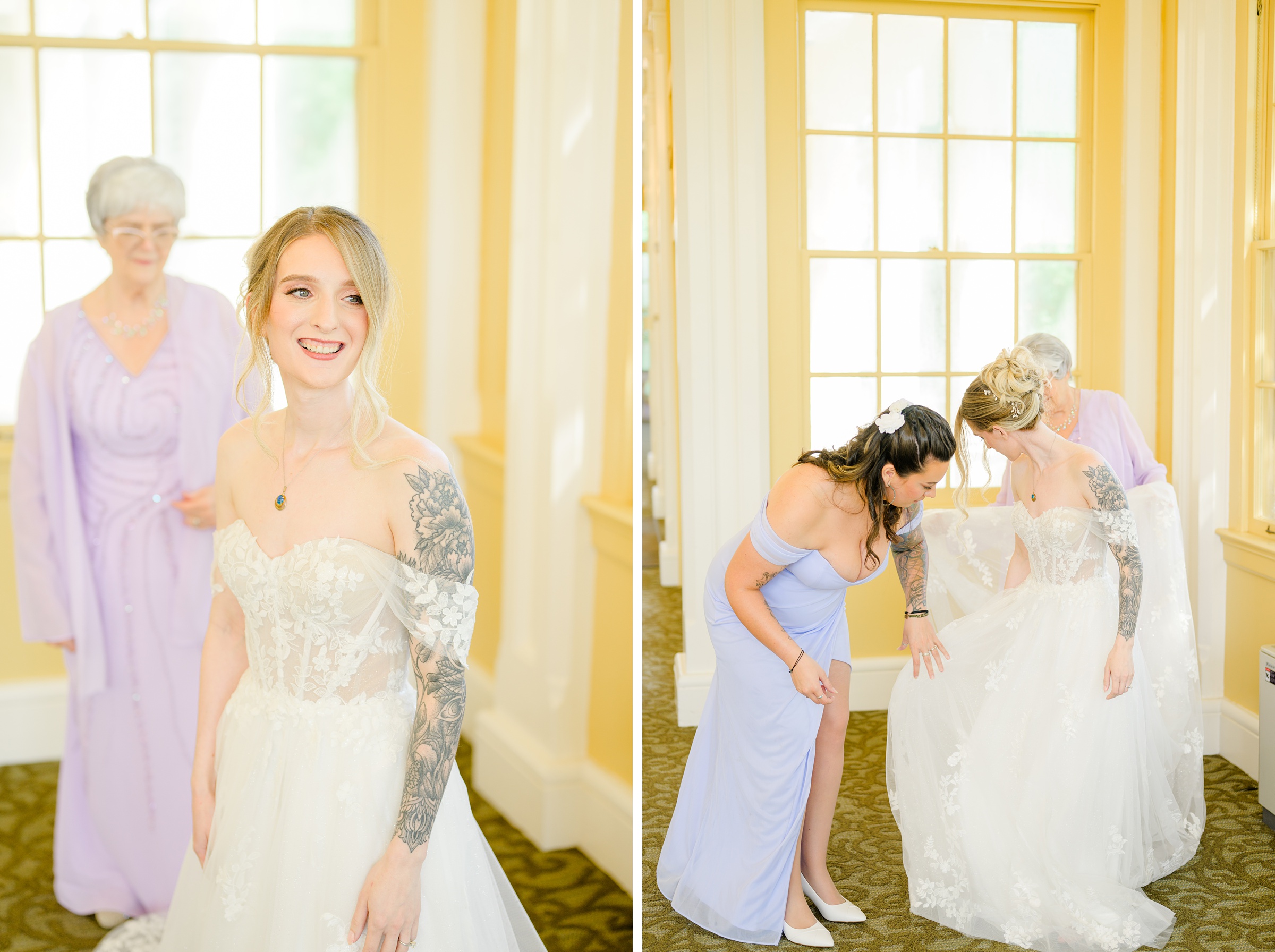 Bride getting ready at Maryland Zoo Wedding in Baltimore, Maryland photographed by Baltimore Wedding Photographer Cait Kramer