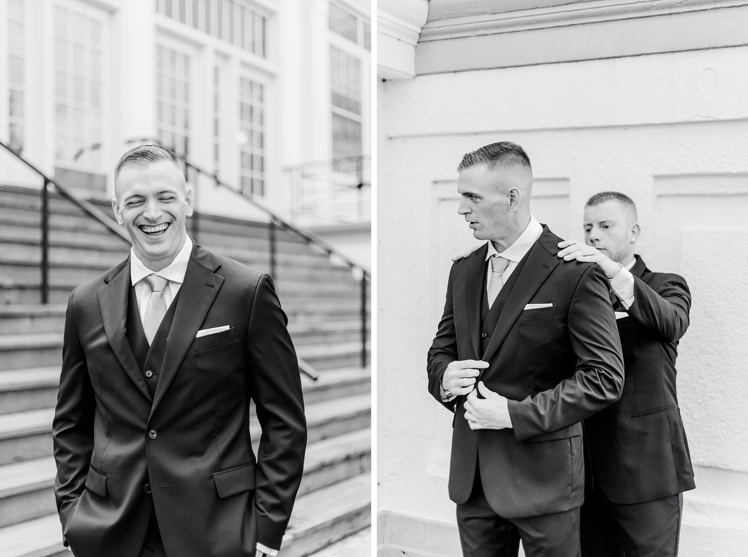 Groom getting ready at Maryland Zoo Wedding in Baltimore, Maryland photographed by Baltimore Wedding Photographer Cait Kramer