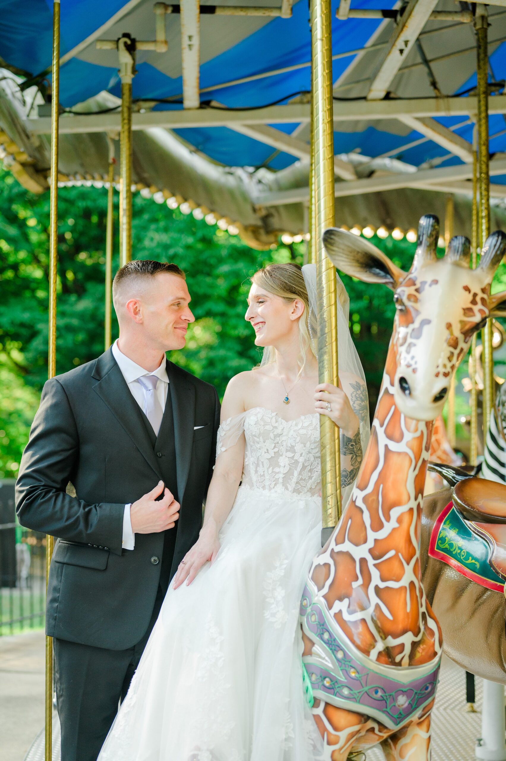 Wedding Portraits at the Maryland Zoo in Baltimore, MD photographed by Baltimore Wedding Photographer Cait Kramer