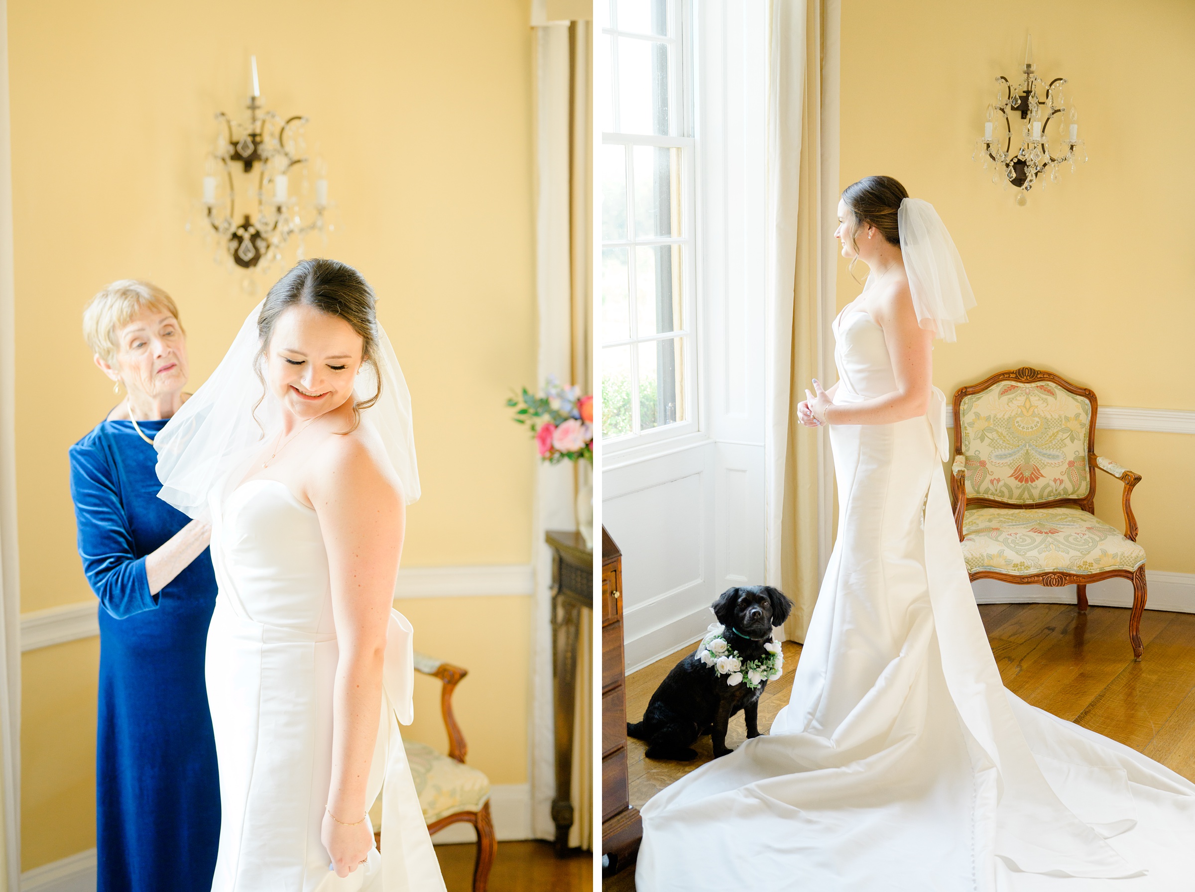 Bride getting ready at Belmont Manor Wedding in Elkridge, Maryland photographed by Baltimore Wedding Photographer Cait Kramer