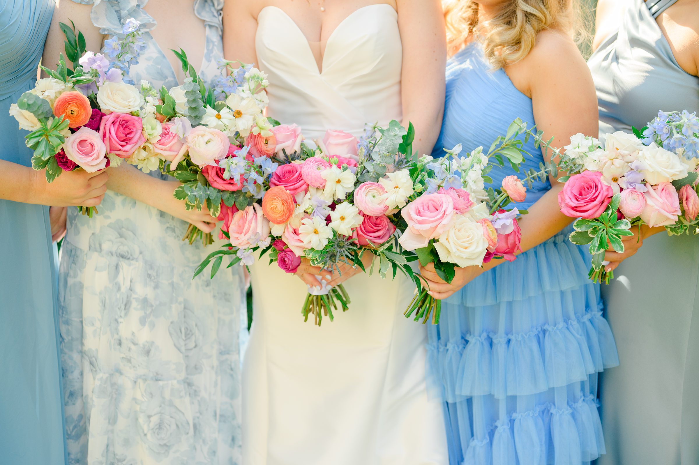 Bride and Bridesmaids Portraits at Belmont Manor Wedding in Elkridge, Maryland photographed by Baltimore Wedding Photographer Cait Kramer