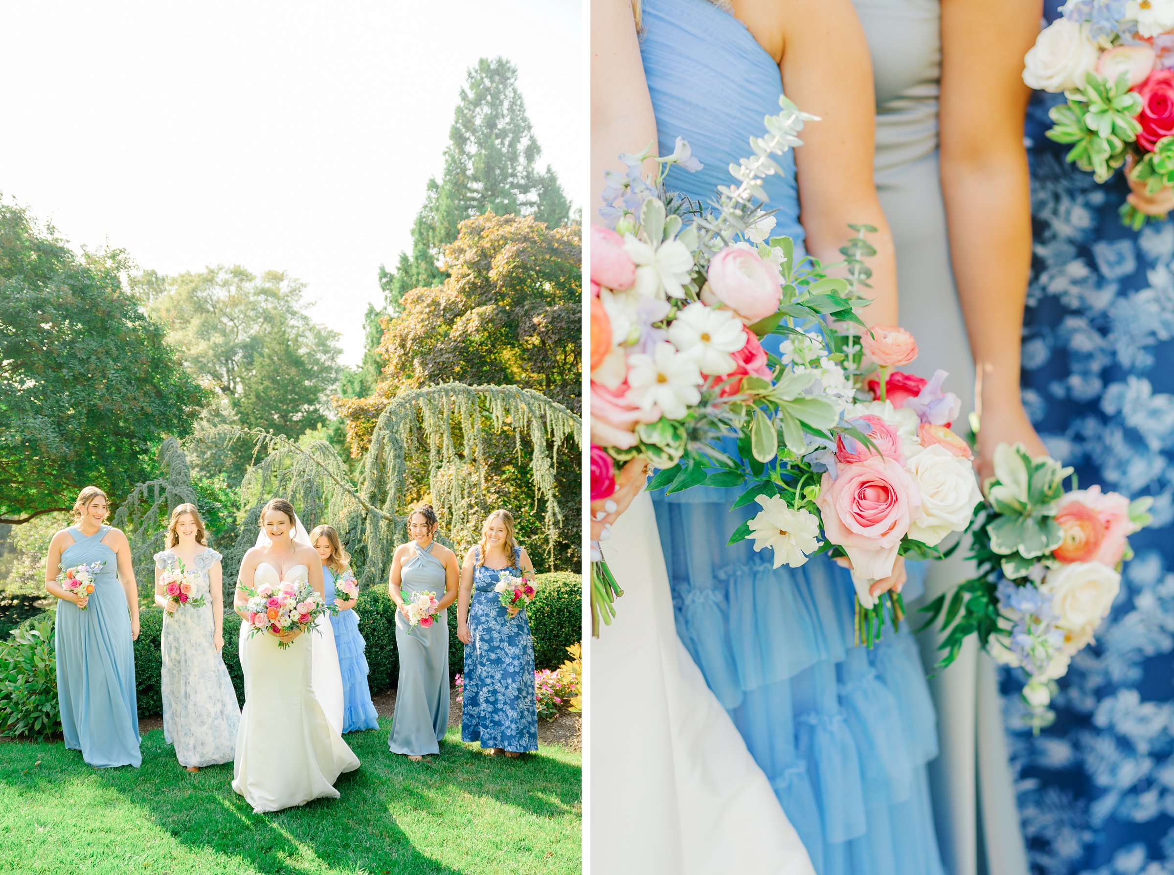 Bride and Bridesmaids Portraits at Belmont Manor Wedding in Elkridge, Maryland photographed by Baltimore Wedding Photographer Cait Kramer