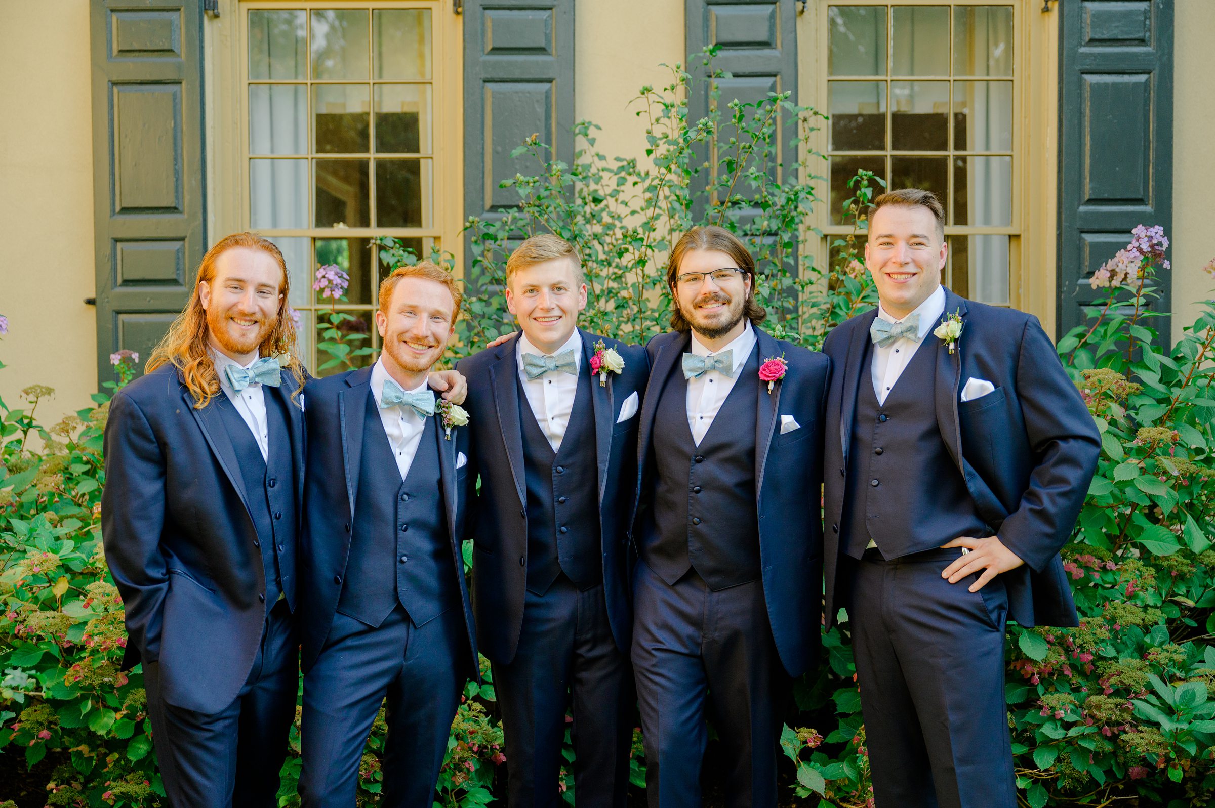 Groom and Groomsmen Portraits at Belmont Manor Wedding in Elkridge, Maryland photographed by Baltimore Wedding Photographer Cait Kramer