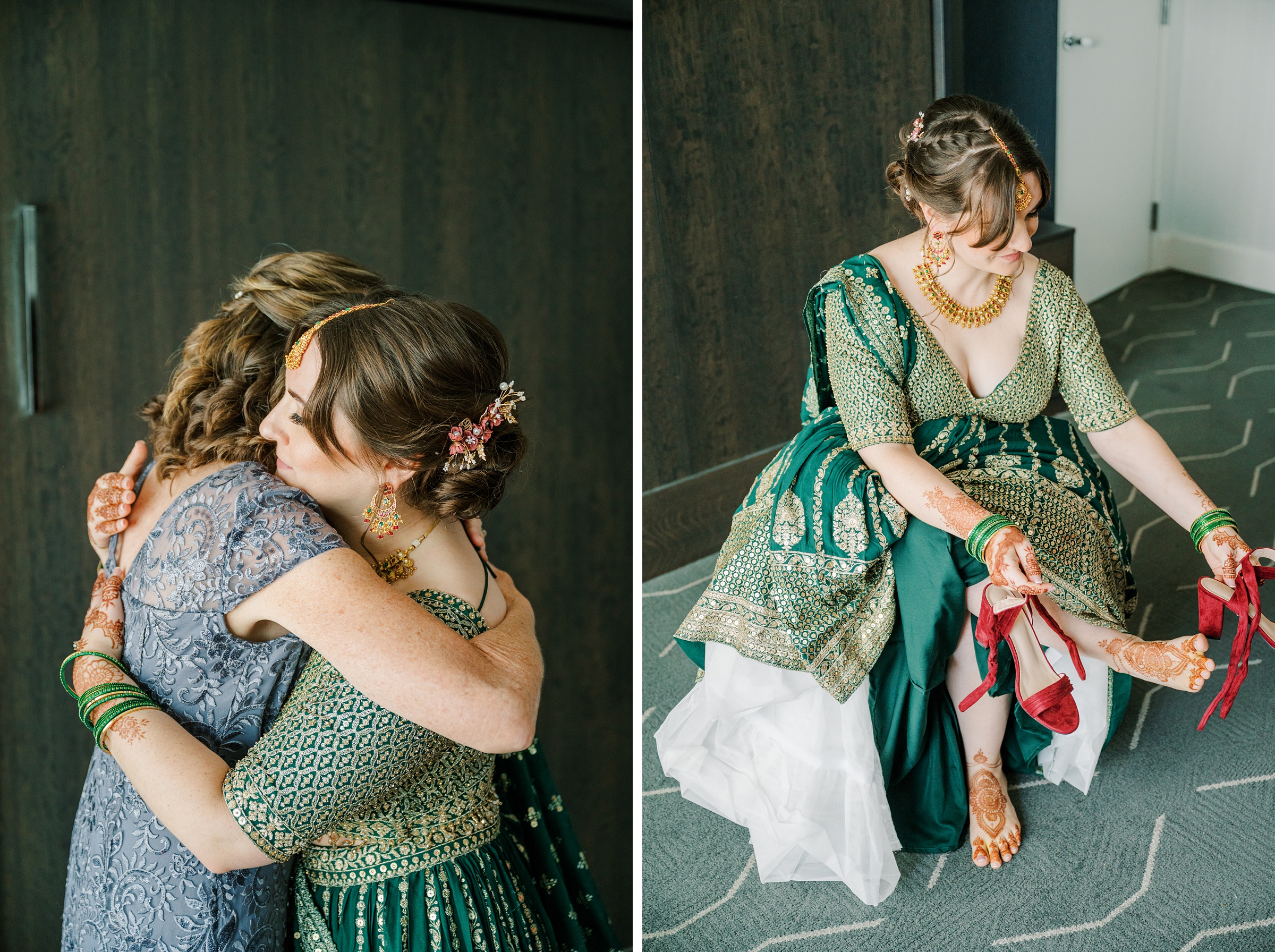 Bride getting ready for wedding