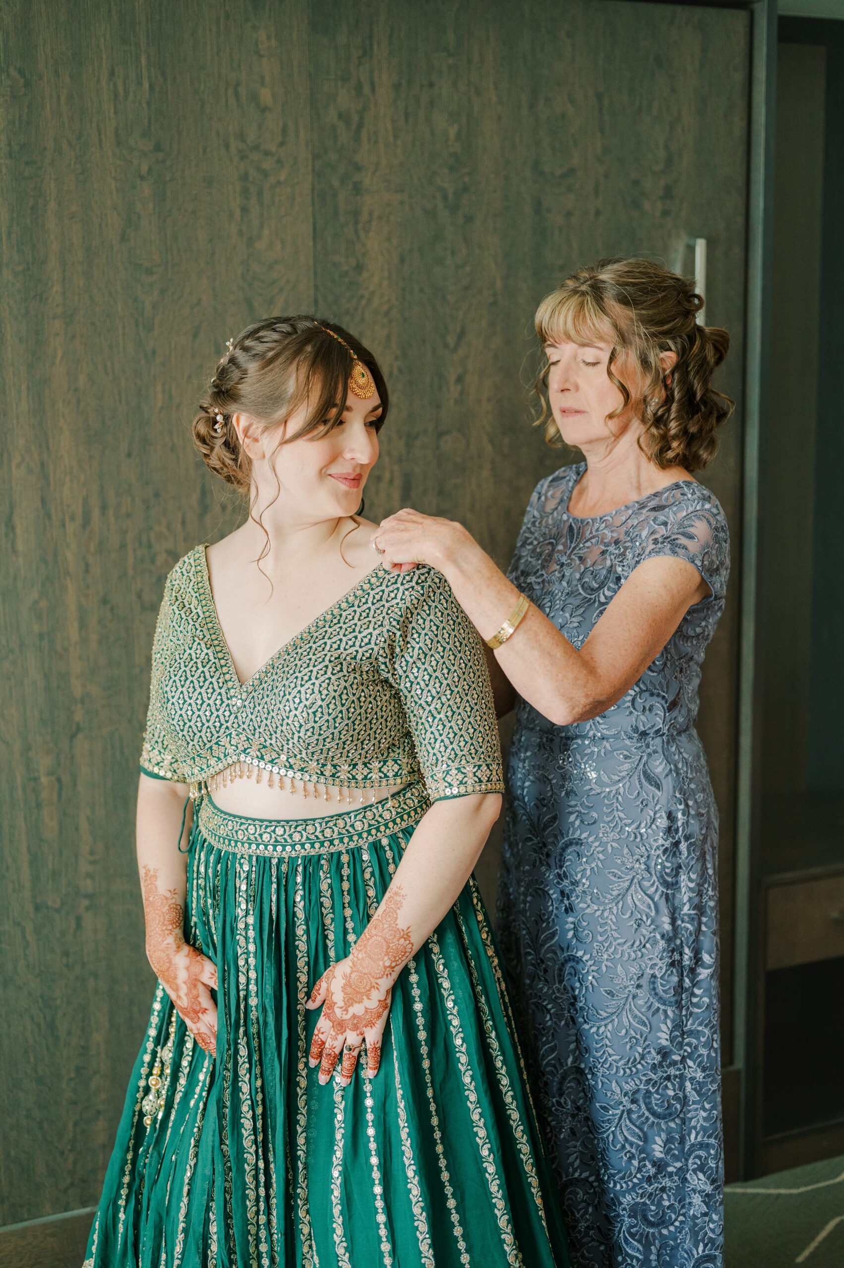 Bride getting ready for wedding