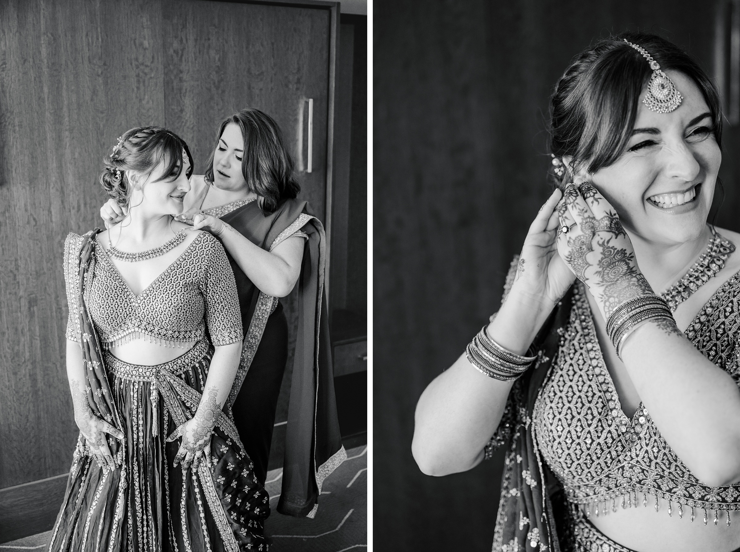 Bride getting ready for wedding