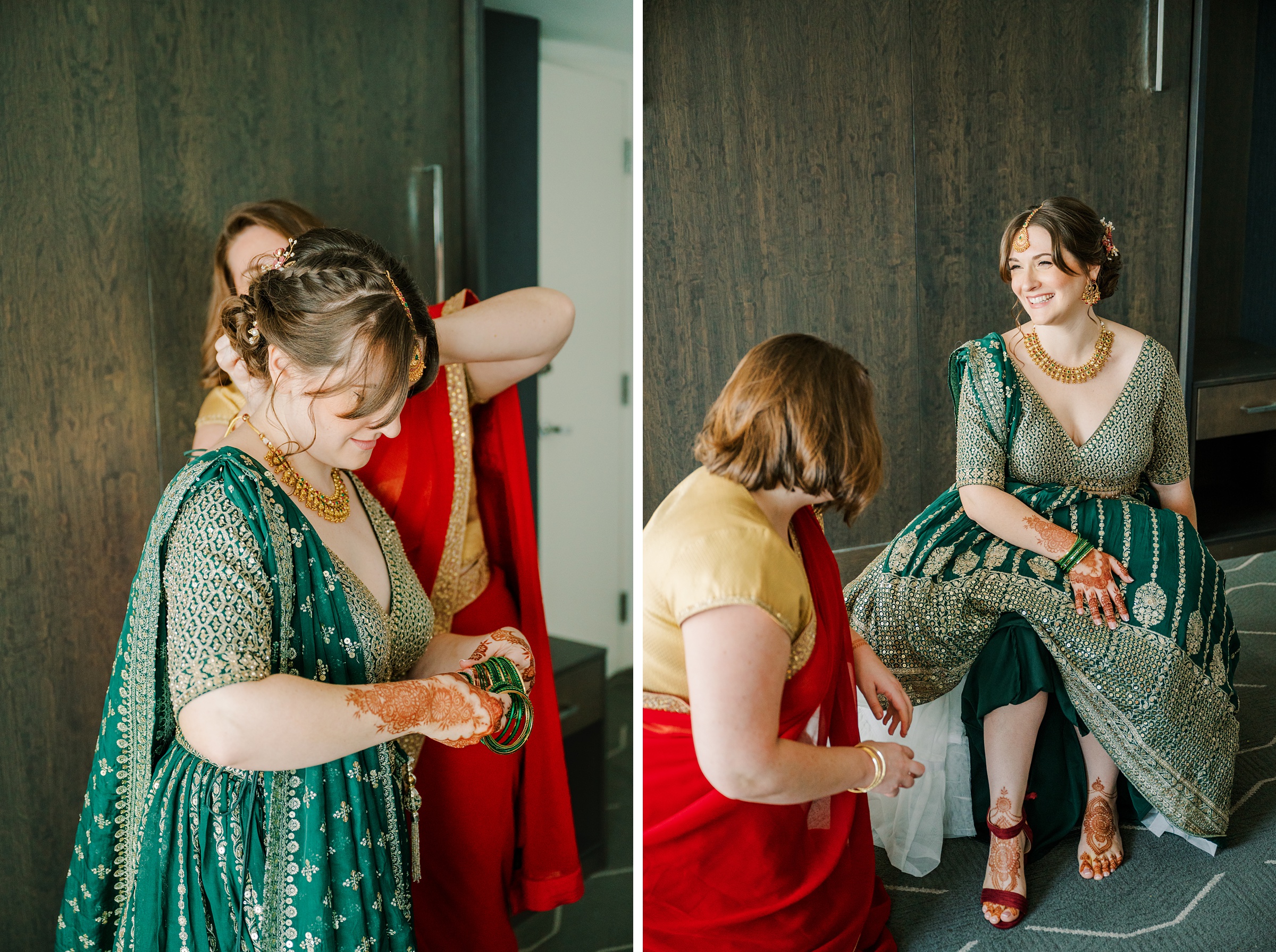 Bride getting ready for wedding