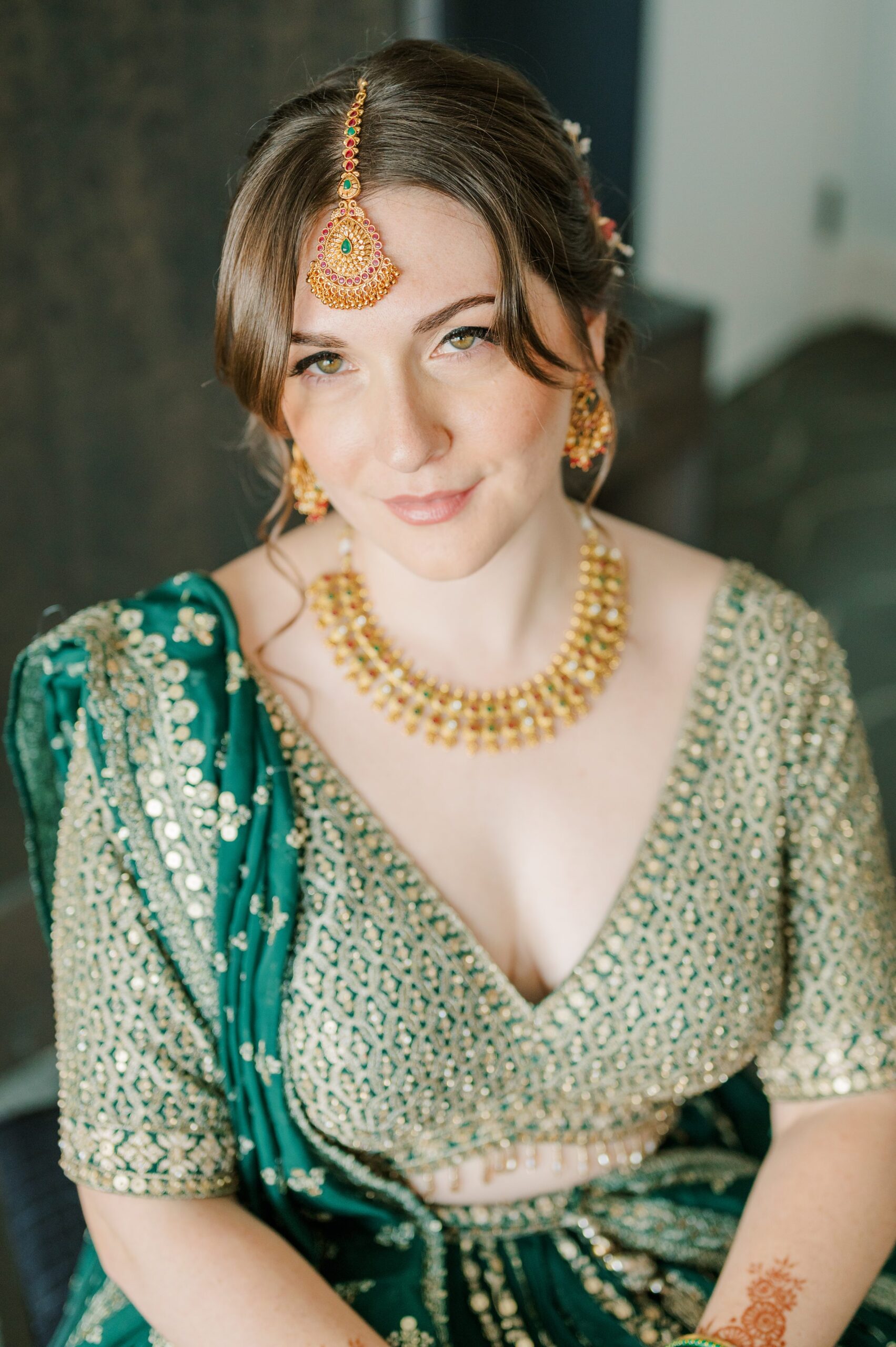 Bridal portraits for Autumn Indian wedding