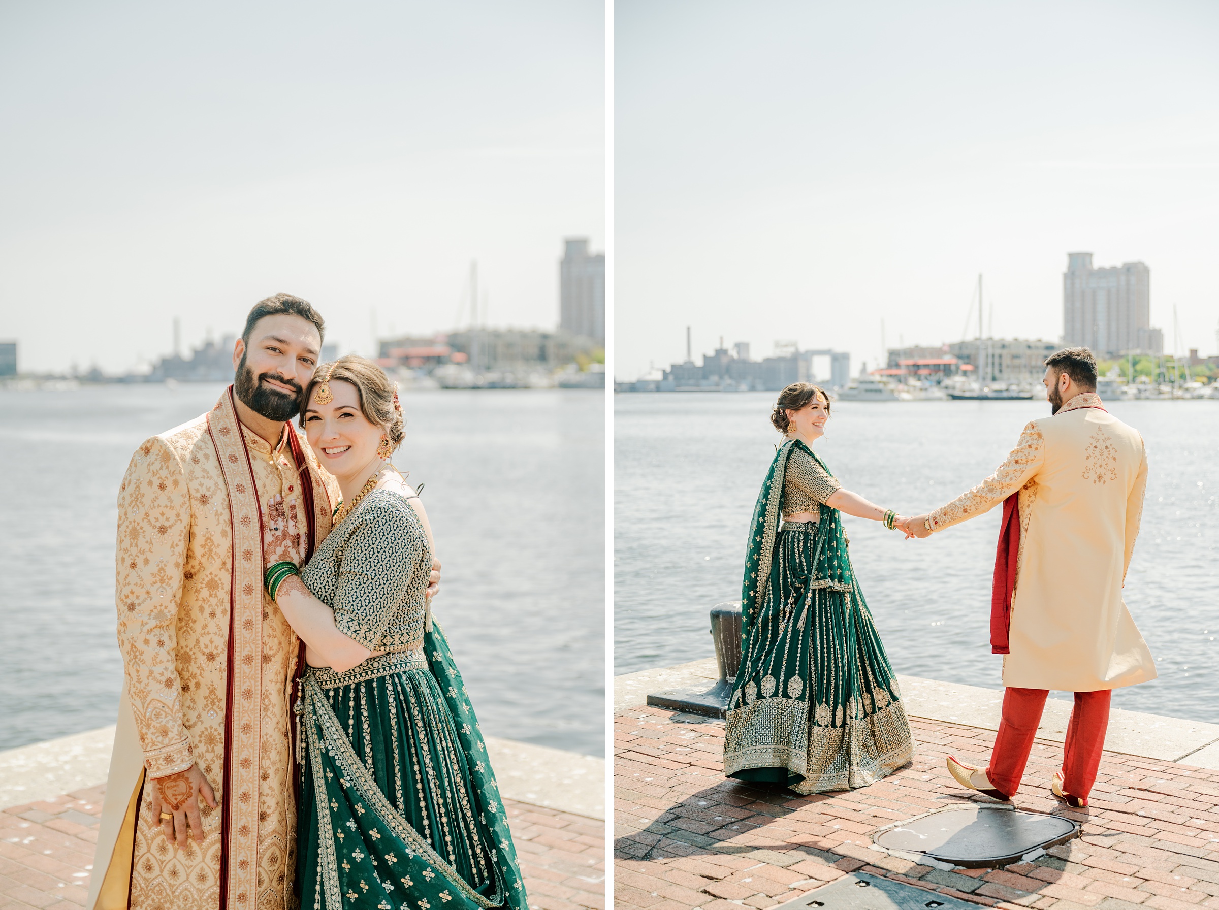 Bride and Groom Portraits at Renaissance Baltimore Harborplace Hotel