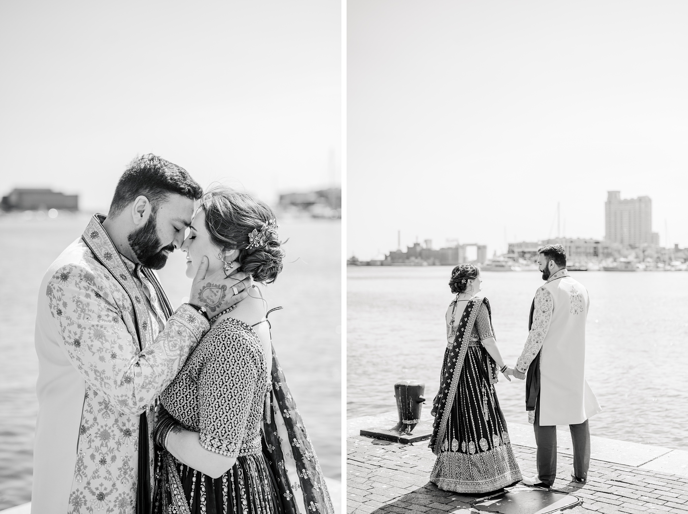 Bride and Groom Portraits at Renaissance Baltimore Harborplace Hotel