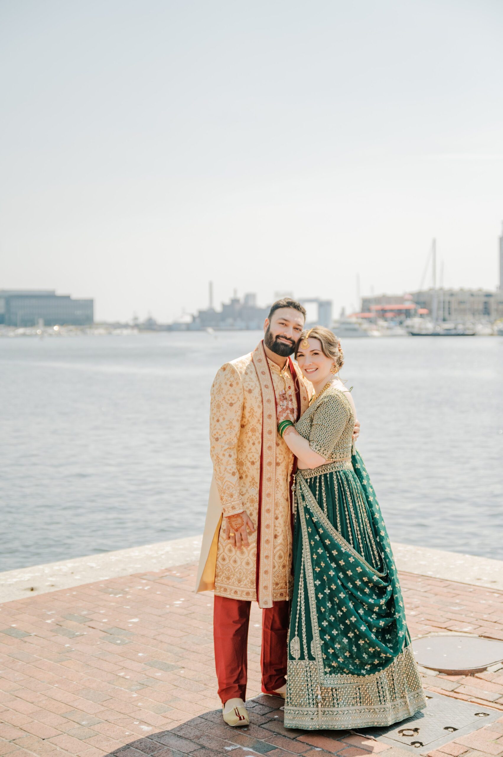 Bride and Groom Portraits at Renaissance Baltimore Harborplace Hotel