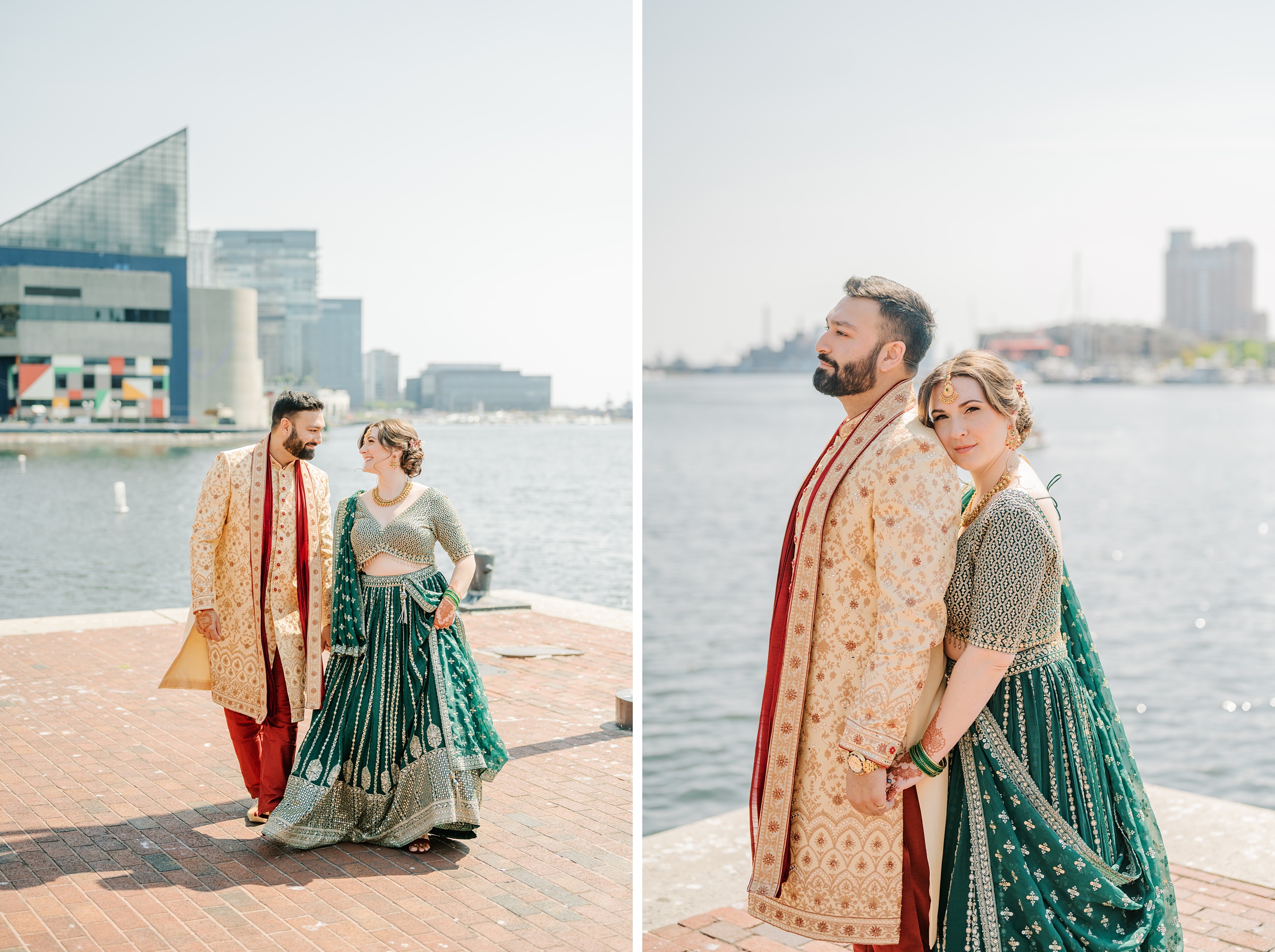 Bride and Groom Portraits at Renaissance Baltimore Harborplace Hotel