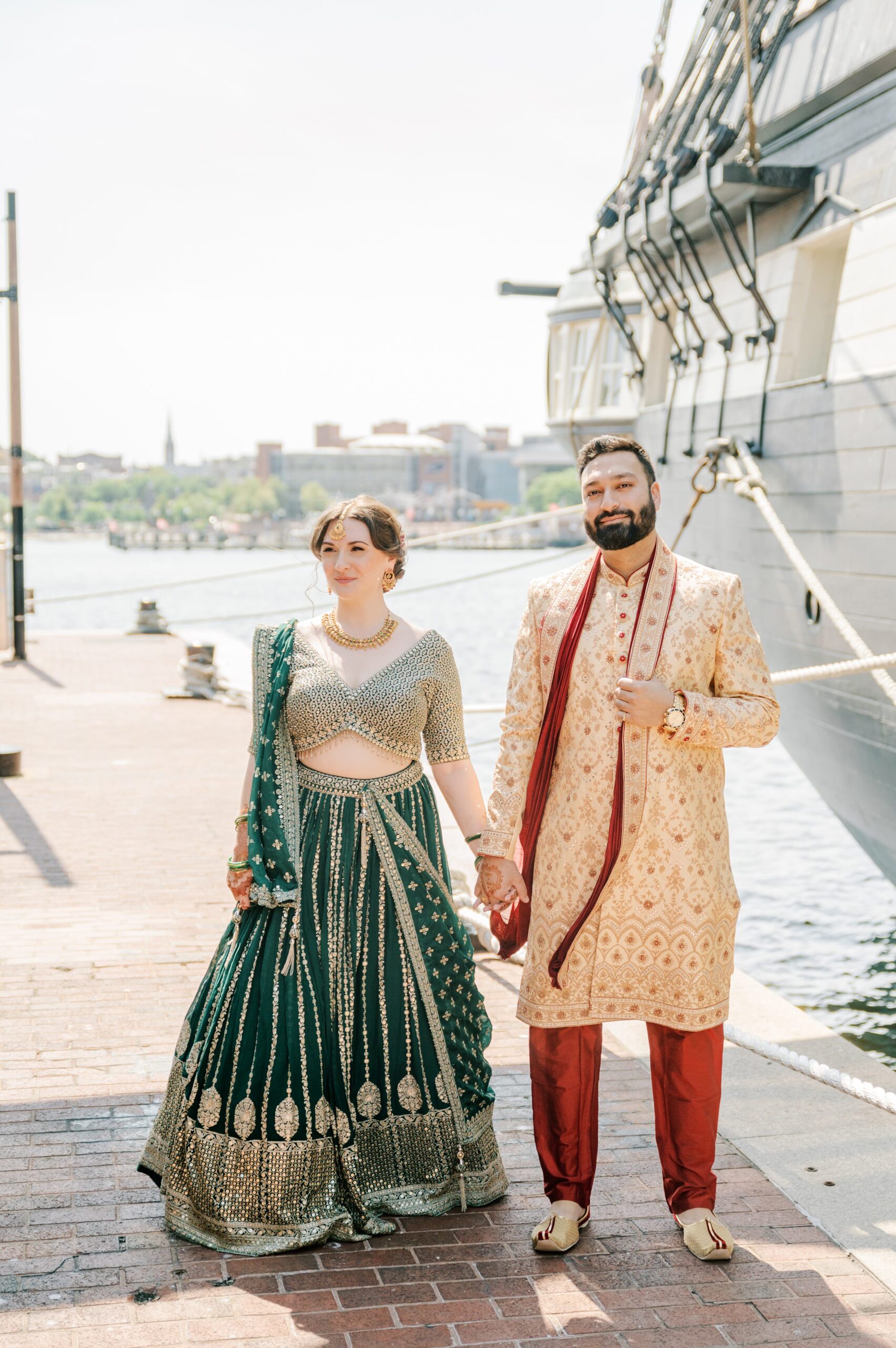 Bride and Groom Portraits at Renaissance Baltimore Harborplace Hotel