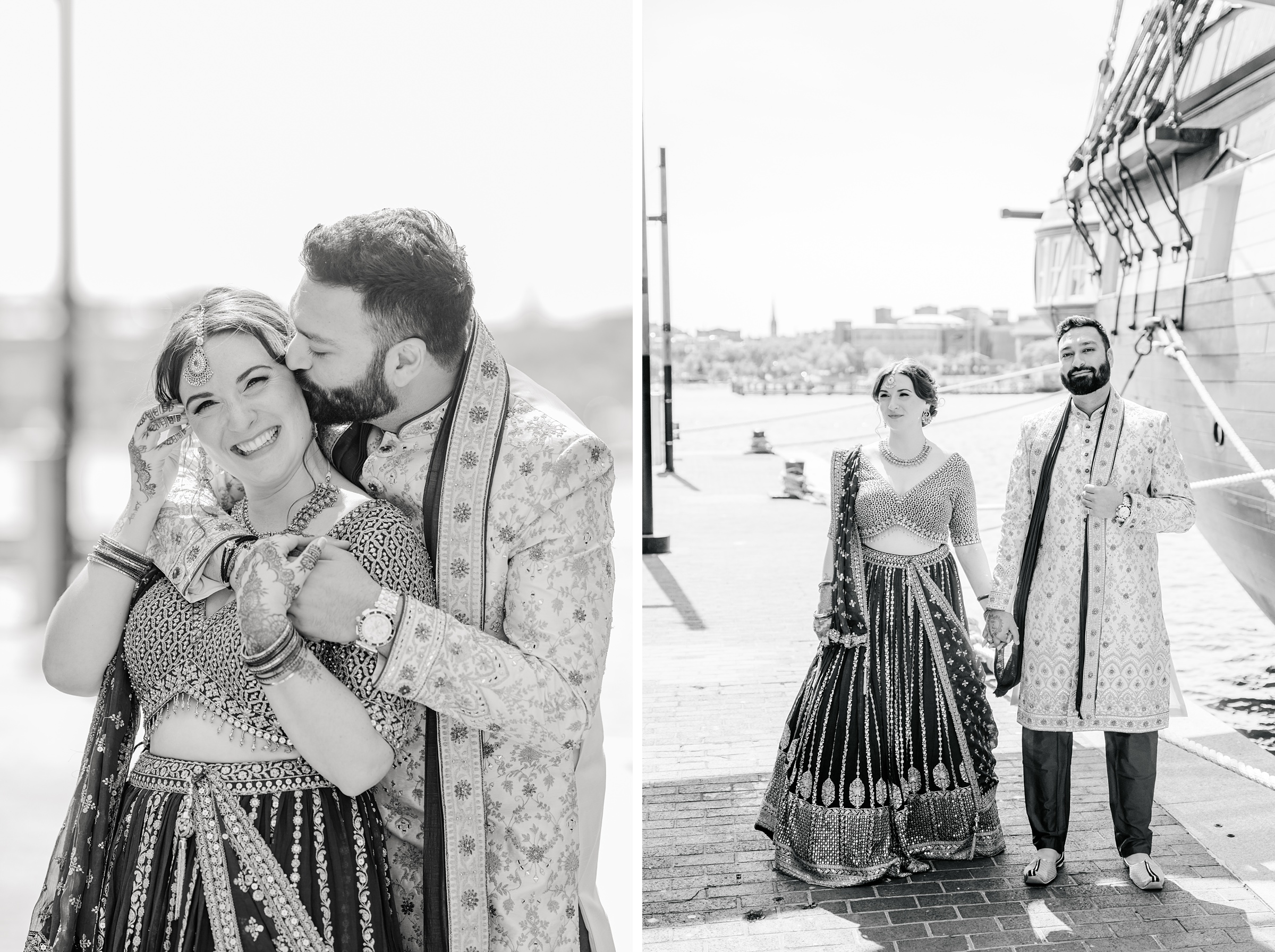 Bride and Groom Portraits at Renaissance Baltimore Harborplace Hotel