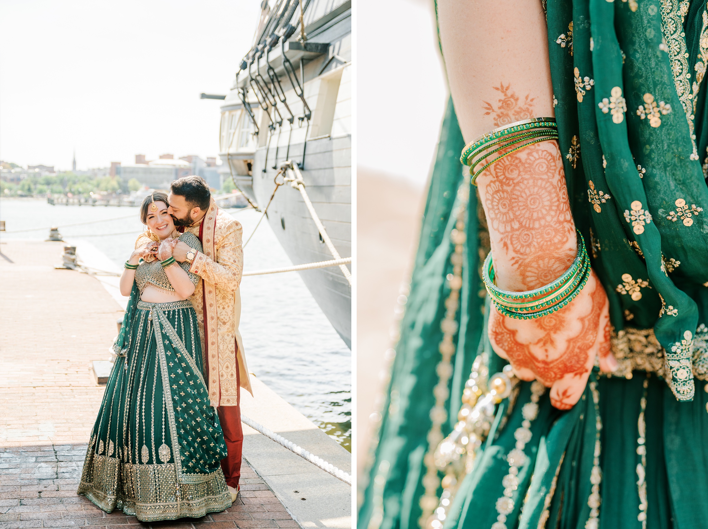 Bride and Groom Portraits at Renaissance Baltimore Harborplace Hotel