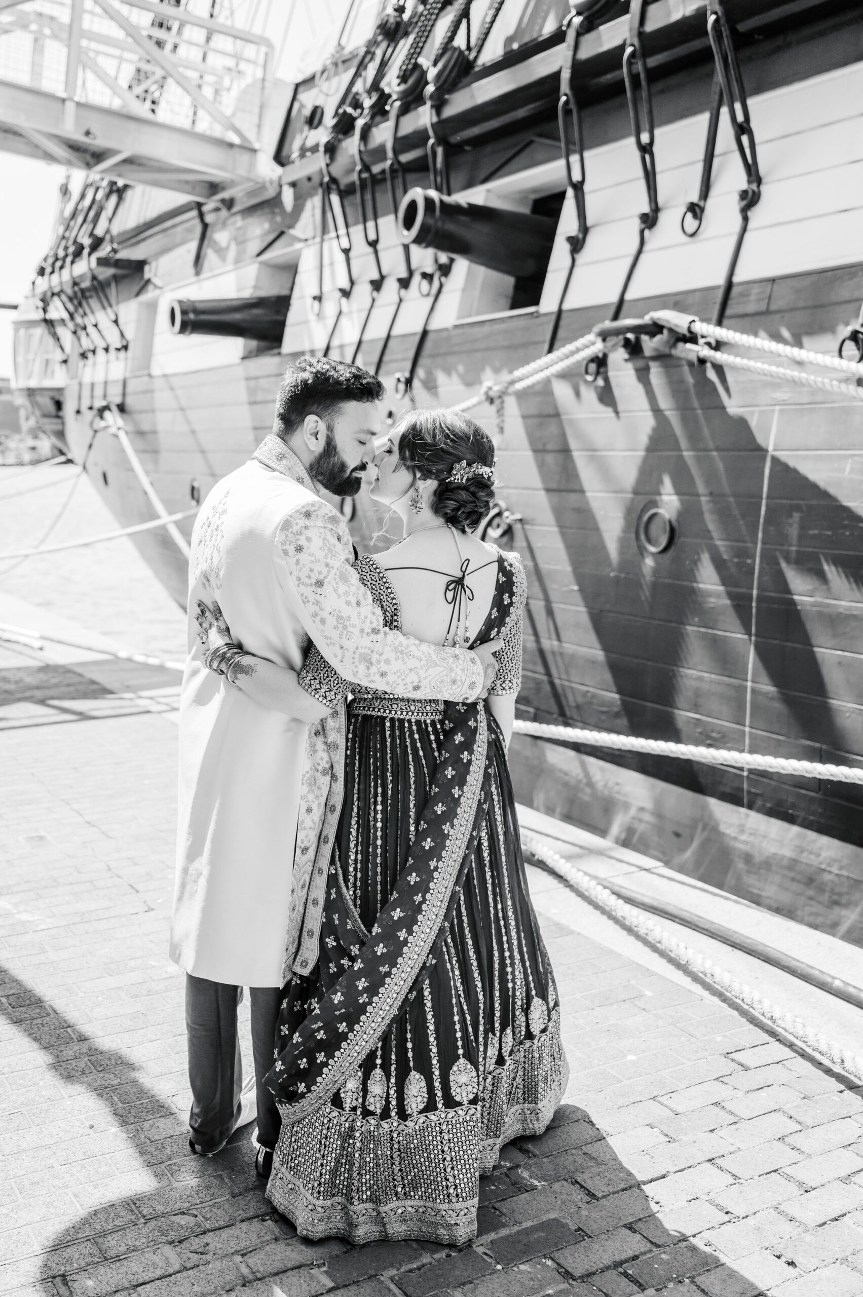 Bride and Groom Portraits at Renaissance Baltimore Harborplace Hotel