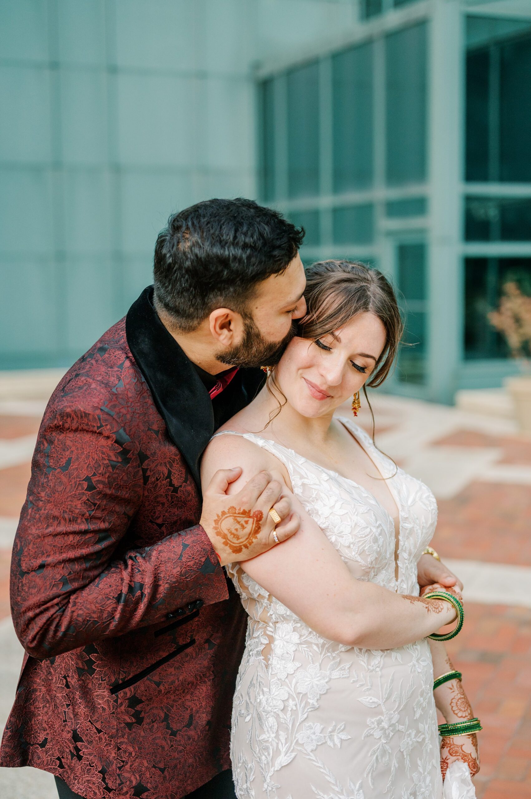 Bride and groom portraits at Renaissance Baltimore Harborplace Hotel